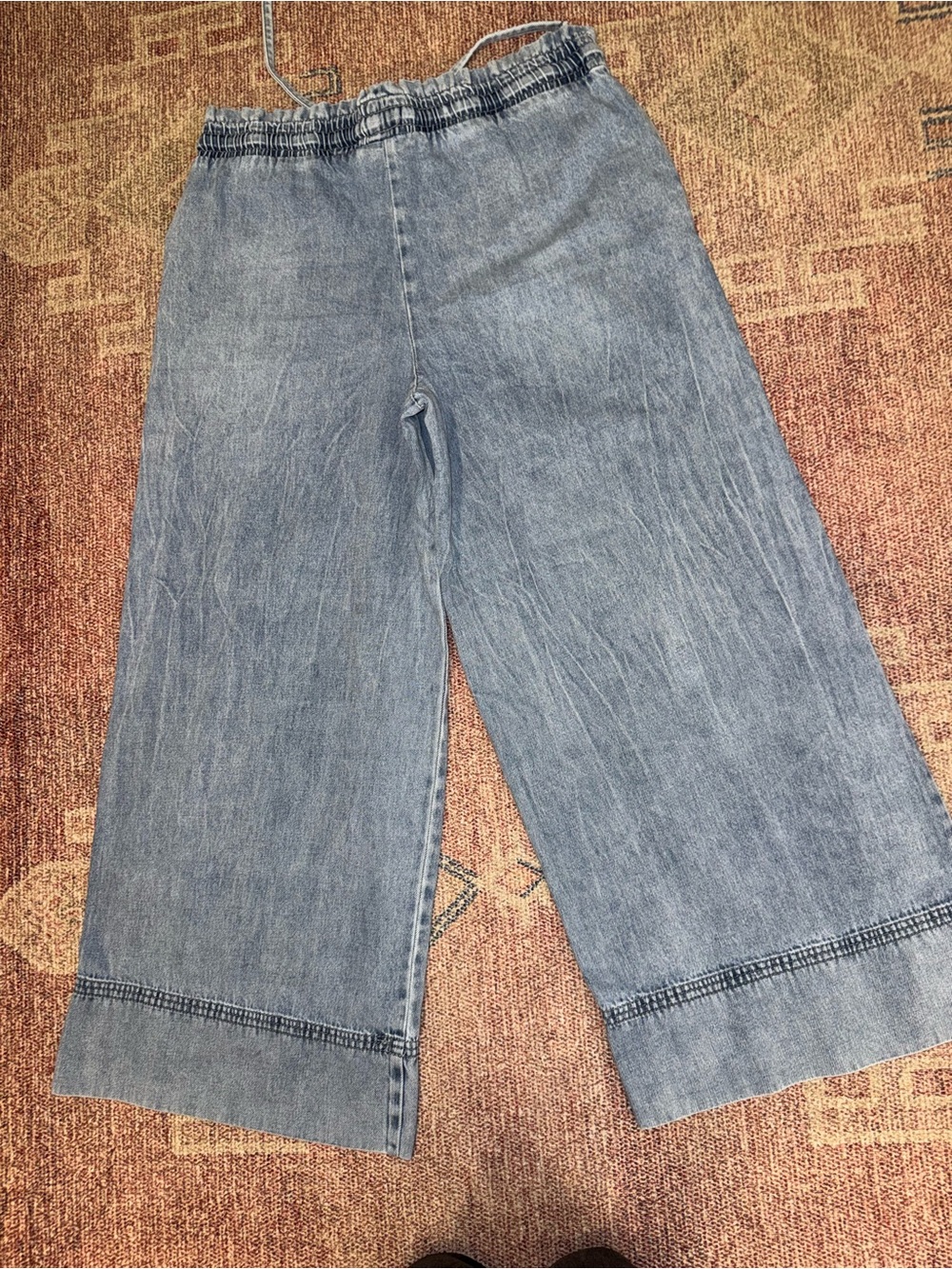 Kensie Jeans drawstring high rise wide leg light wash denim pants size medium - Picture 9 of 9